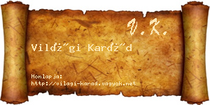Világi Karád névjegykártya